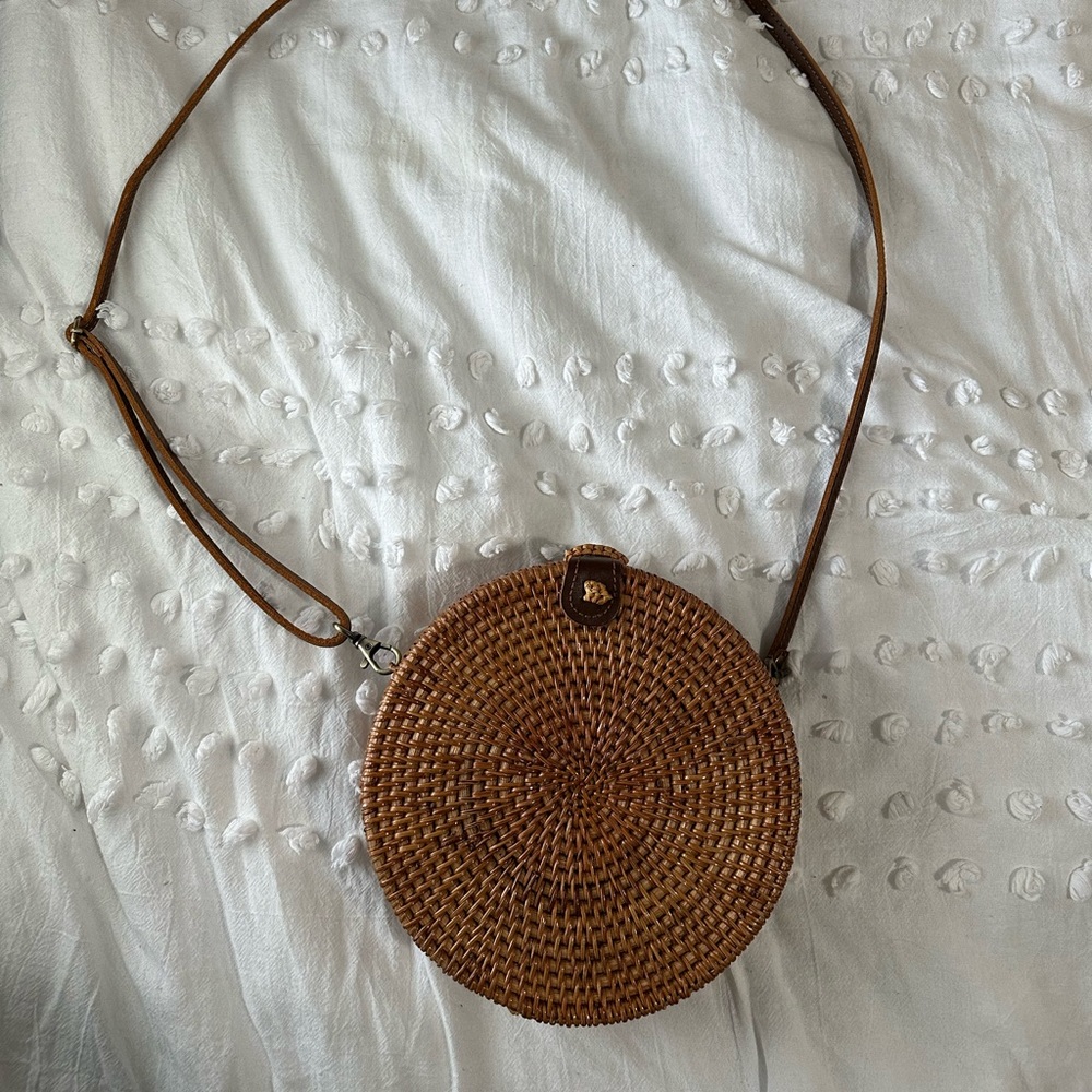 Handwoven Round Rattan Bag